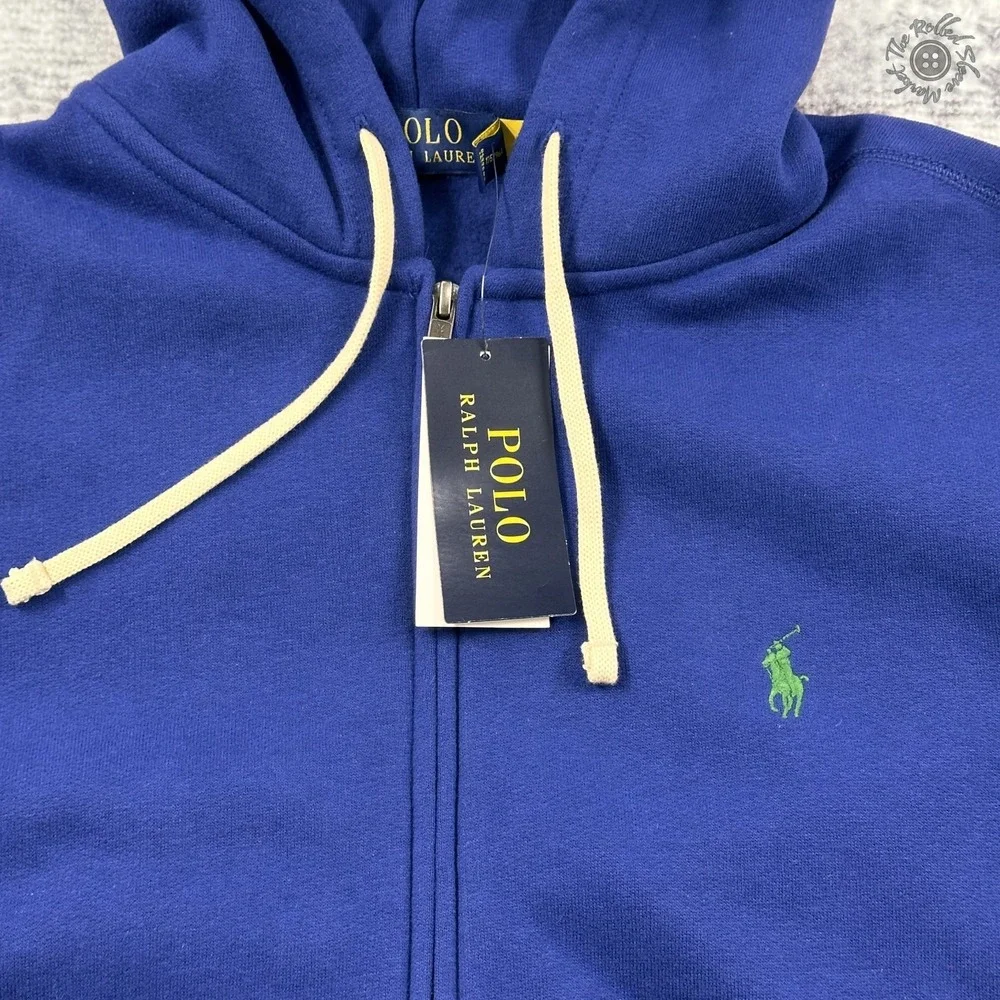 NWT Polo Ralph Lauren Hooded Zip Sweatshirt - Blue - Men's Medium - 710P06645002